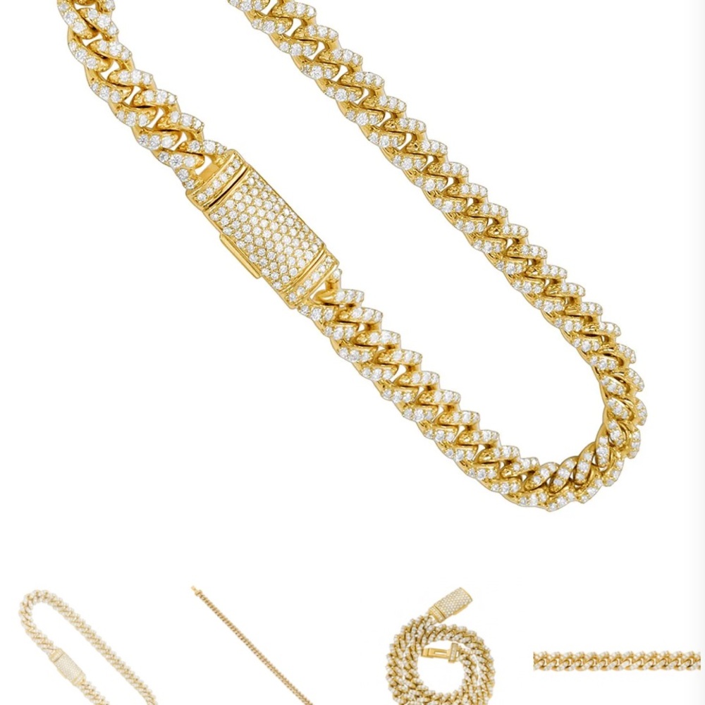 Gold Cuban Link Chain 9 inch bracelet authentic